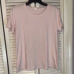 Women's Short Sleeve Pink Stripe Pajama Top